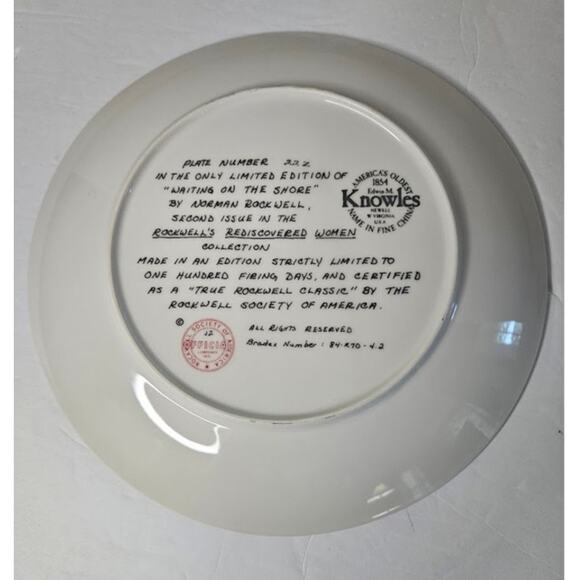 LOVE VTG plates Rockwell "Dreaming in the Attic" "Waiting by the Shore" Knowles - Picture 5 of 7